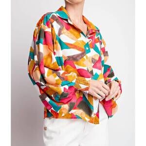NEW EE:SOME geometric printed blouse in multi